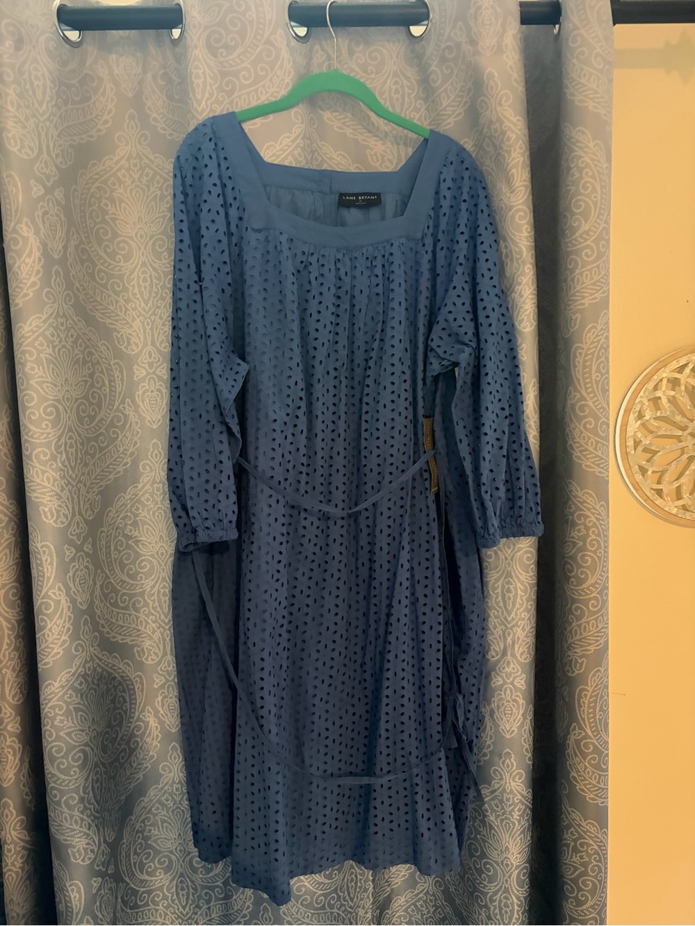 Lane Bryant Blue Eyelet Midi Dress